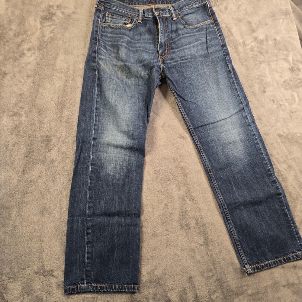 Levis 505 Jeans Men's 33x30 Blue‎ Denim Medium Wash Regular Fit Straight Leg - Picture 2 of 16